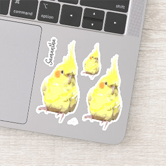 Realistisch geel Cockatiel schilderij Gepersonalis Sticker