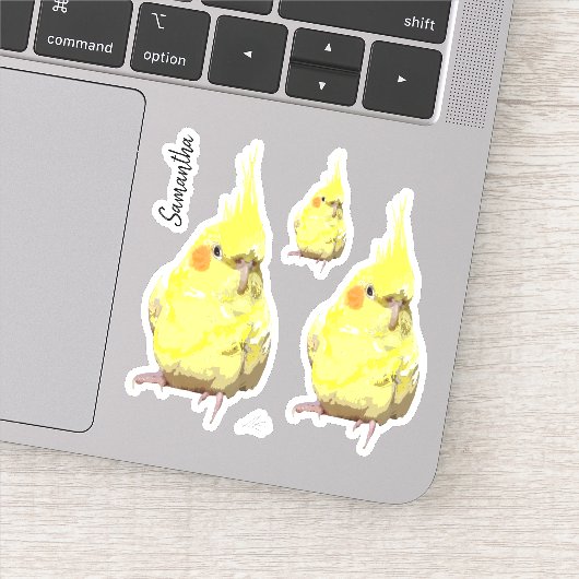 Realistisch geel Cockatiel schilderij Gepersonalis Sticker (Detail)