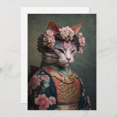 Realistisch Geisha Cat Feestdagenkaart (Voorkant / Achterkant)