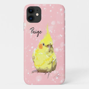 Realistisch gele kakatiel vogel moderne kunstroze Case-Mate iPhone case