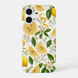 Realistisch Geperst Citroen & Botanisch Bloemmotie iPhone 16 Hoesje