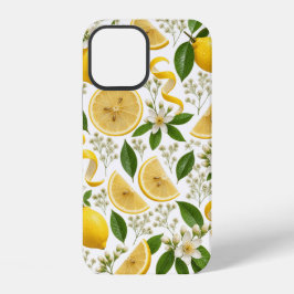 Realistisch Geperst Citroen & Botanisch Bloemmotie iPhone 12 Hoesje