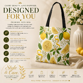 Realistisch Geperst Citroen & Botanisch Bloemmotie Tote Bag