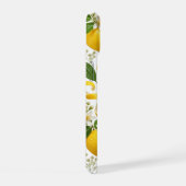 Realistisch geperst citroen- en botanisch bloempat iPhone 15 case (Rechterkant)