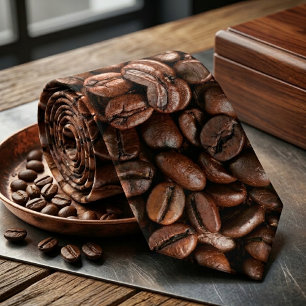 Realistisch Geroosterd Koffiepatroon Stropdas