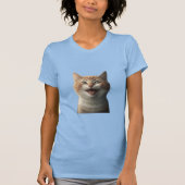 Realistisch glimlachen met kat t-shirt (Voorkant)