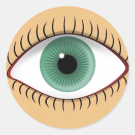 Realistisch Grappig Menselijk Oog Ronde Sticker