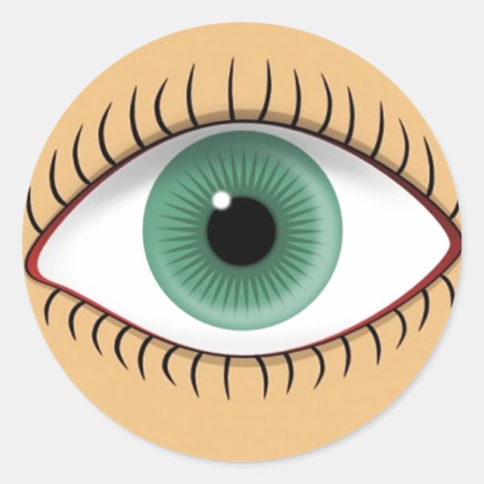 Realistisch Grappig Menselijk Oog Ronde Sticker (Voorkant)