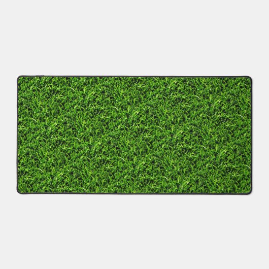 Realistisch grass fototextuur Funny Bright Green Bureaumat (Voorkant)