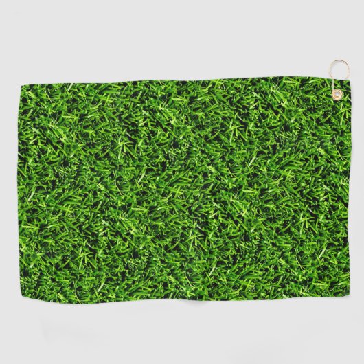 Realistisch grass fototextuur Funny Bright Green Golfhanddoek (Horizontaal)