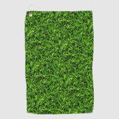 Realistisch grass fototextuur Funny Bright Green Golfhanddoek (Voorkant)