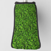 Realistisch grass fototextuur Funny Bright Green Golfheadcover (Draai 90)