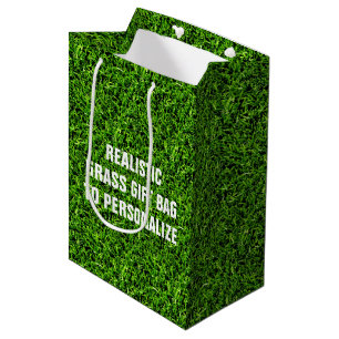 Realistisch grass fototextuur Funny Bright Green Medium Cadeauzakje