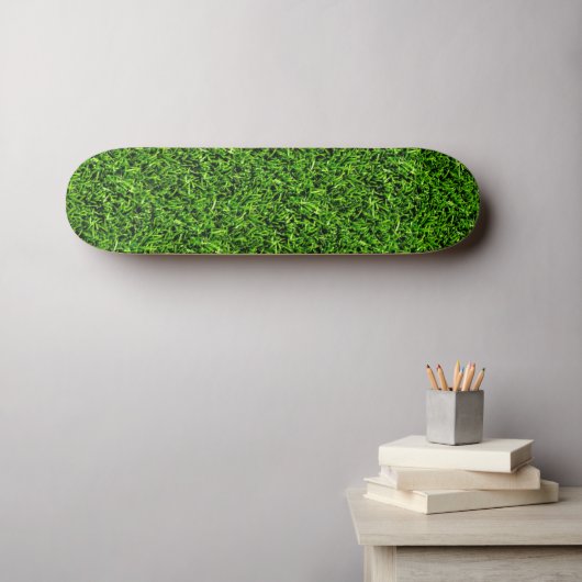 Realistisch grass fototextuur Funny Bright Green Persoonlijk Skateboard (Muurkunst (Horizontaal))