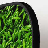 Realistisch grass fototextuur Funny Bright Green Pickleball Paddle (Links Detail)