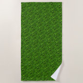 Realistisch grass fototextuur Funny Bright Green Strandlaken (Voorkant)
