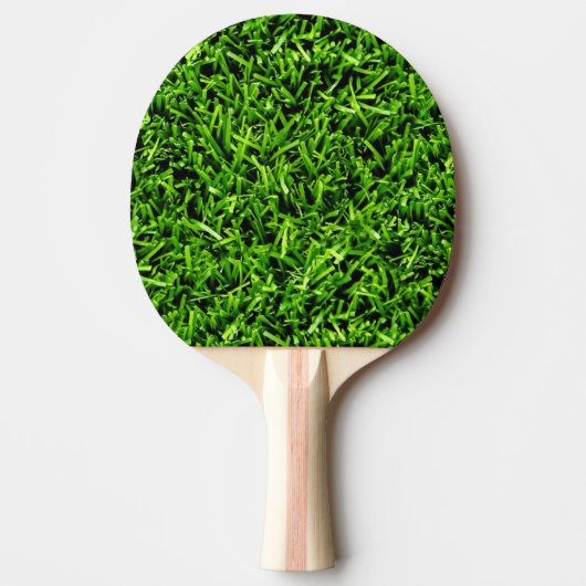 Realistisch grass fototextuur Funny Bright Green Tafeltennisbatje (Voorkant)
