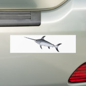 Realistisch grijs/grijze zwaardvis bumpersticker (Op auto)