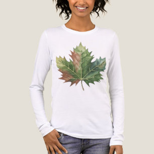 Realistisch groen bruine esdoornblad grafisch Tri-Blend shirt