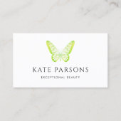 Realistisch groen vlinder roze visitekaartje (Voorkant)