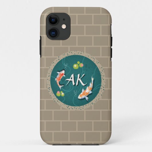 Realistisch-groene Japanse Koi Fish Pond Case-Mate iPhone Case (Achterkant)