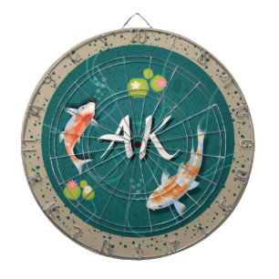 Realistisch-groene Japanse Koi Fish Pond Dartbord