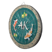 Realistisch-groene Japanse Koi Fish Pond Dartbord (Voorkant Rechts)