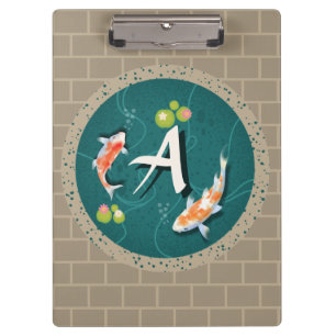 Realistisch-groene Japanse Koi Fish Pond Klembord