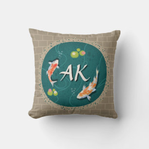 Realistisch-groene Japanse Koi Fish Pond Kussen