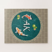 Realistisch-groene Japanse Koi Fish Pond Legpuzzel (Horizontaal)