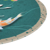 Realistisch-groene Japanse Koi Fish Pond Snijplank (Hoek)