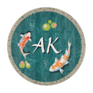 Realistisch-groene Japanse Koi Fish Pond Snijplank