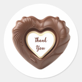 Realistisch hart voor melkchocolade ronde sticker