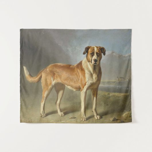 Realistisch Hondportret Kunst Wandkleed (Voorkant (horizontaal))