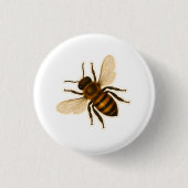 Realistisch honingbijenontwerp ronde button 3,2 cm (Voorkant)