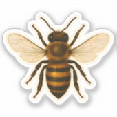 Realistisch honingbijenontwerp sticker (Voorkant)