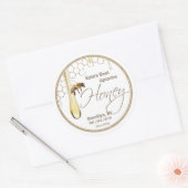 Realistisch honingraat honingraat honingdruppelwit ronde sticker (Envelop)