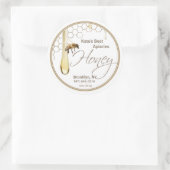 Realistisch honingraat honingraat honingdruppelwit ronde sticker (Tas)