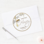 Realistisch honingraat honingraat honingdruppelwit ronde sticker (Envelop)