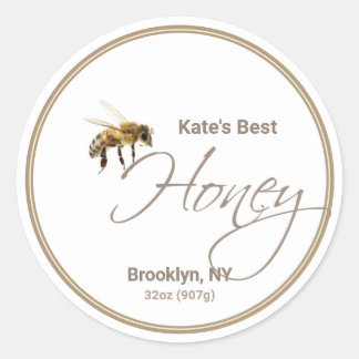 Realistisch honingraat honingraat honingdruppelwit ronde sticker