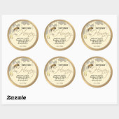 Realistisch honingraat honingraatdruppeletiket ivo ronde sticker (Vel)