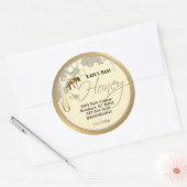 Realistisch honingraat honingraatdruppeletiket ivo ronde sticker (Envelop)