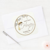 Realistisch honingraat honingraatdruppeletiket ivo vierkante sticker (Envelop)