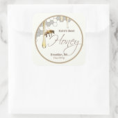 Realistisch honingraat honingraatdruppeletiket ivo vierkante sticker (Tas)