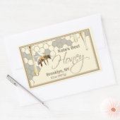 Realistisch honingraat honingriem Rechthoek Rechthoekige Sticker (Envelop)