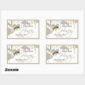 Realistisch honingraat honingriem Rechthoek Rechthoekige Sticker (Vel)