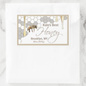 Realistisch honingraat honingriem Rechthoek Rechthoekige Sticker (Tas)