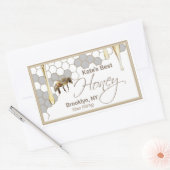 Realistisch honingraat honingriem Rechthoek Rechthoekige Sticker (Envelop)