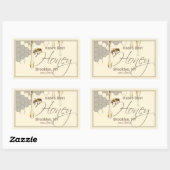 Realistisch honingraatetiket voor bijen rechthoekige sticker (Vel)