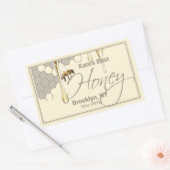 Realistisch honingraatetiket voor bijen rechthoekige sticker (Envelop)